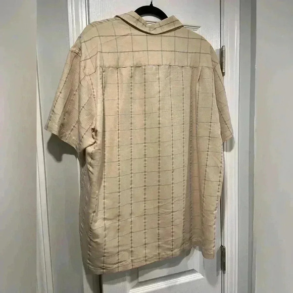 NWT Geoffrey Beene Men’s Beige Plaid Short Sleeve Collared Button Down Size 16 - Picture 8 of 12